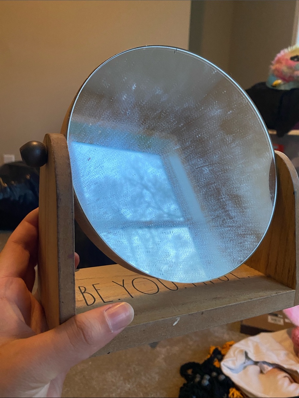 Rae Dunn Wooden Tilt Mirror in Natural Wood